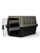 Переноска для животных, 59×36×35 см, с поддоном, с металлической дверью, тёмно-серая, чёрная - Фото 9