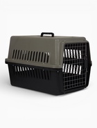 Переноска для животных, 64×45×45 см, с металлической дверью, пластик, серая, чёрная - фото 68975486