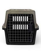 Переноска для животных, 64×45×45 см, с металлической дверью, пластик, серая, чёрная 10807907