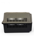 Переноска для животных, 64×45×45 см, с металлической дверью, пластик, серая, чёрная 10807907