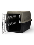 Переноска для животных, 64×45×45 см, с металлической дверью, пластик, серая, чёрная 10807907