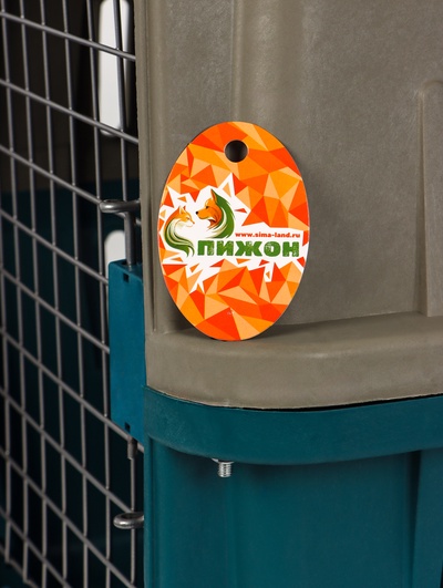 Переноска для животных, 64×45×45 с, с металлической дверью, синяя, серая