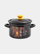 УЦЕНКА Кастрюля эмалированная «Карри», 3 л, d=19.2 см, с крышкой, чёрная - Фото 2