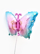 Воздушный шар фольгированный 32" «Бабочка», голубой металлик - фото 120955876