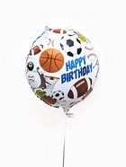 Воздушные шары фольгированные 17" «С днём рождения. Спорт», набор 5 шт., круглый - фото 809456998