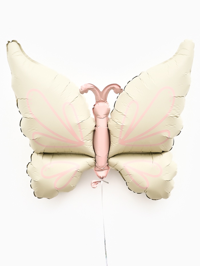Воздушный шар фольгированный 37" «Бабочка», кремовый сатин - Фото 1