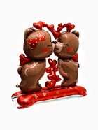 Воздушный шар фольгированный 50" «Влюбленные мишки», под воздух - фото 68179240