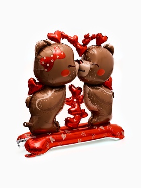 Воздушный шар фольгированный 50" «Влюбленные мишки», под воздух