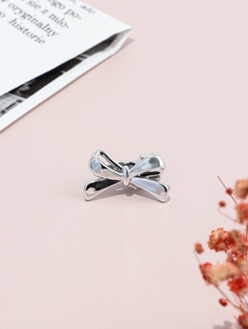 Зажим для волос «Джульет», классик бантик, 2.7 см, серебро (комплект 12 шт)