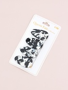 Зажимы для волос QF «Маргарита», набор 4 шт., 4 см, чёрно-белые (комплект 2 шт) - фото 68975537