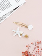 Набор для волос QF «Морская звезда», 1 зажим, 1 невидимка, 7 см, белый  (артикул 10932826)  большой выбор товаров оптом и в розницу по низким ценам с доставкой