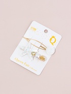 Набор для волос QF «Морская звезда», 1 зажим, 1 невидимка, 7 см, белый (комплект 3 шт) - фото 68975541