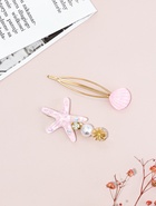 Набор для волос QF «Морская звезда», 1 зажим, 1 невидимка, 7 см, розовый (комплект 3 шт) - фото 68975544