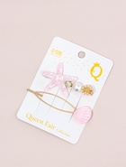 Набор для волос QF «Морская звезда», 1 зажим, 1 невидимка, 7 см, розовый (комплект 3 шт) - фото 68975545