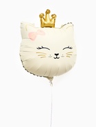 Воздушный шар фольгированный 32" «Кошечка с короной», кремовый 10937013