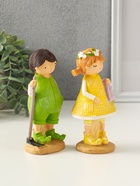 Набор фигурок полистоун «Малышка и мальчишка вафельные наряды», 2 шт., 5.7×6.8×15 см - Фото 2