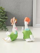 Набор фигурок полистоун «Гусь и гусыня в зелёных нарядах», 2 шт., 6×11×11.7 см  (артикул 10954846)  большой выбор товаров оптом и в розницу по низким ценам с доставкой