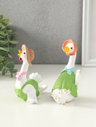 Набор фигурок полистоун «Гусь и гусыня в зелёных нарядах», 2 шт., 6×11×11.7 см  (артикул 10954846)  большой выбор товаров оптом и в розницу по низким ценам с доставкой
