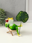 Фигурка полистоун «Лягуха в кресле с бокалом под пальмовым листом», 5.8×7.5×14.5 см  (артикул 10954847)  большой выбор товаров оптом и в розницу по низким ценам с доставкой