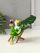 Фигурка полистоун «Лягуха в кресле с бокалом под пальмовым листом», 5.8×7.5×14.5 см  (артикул 10954847)  большой выбор товаров оптом и в розницу по низким ценам с доставкой