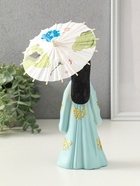 Фигура полистоун «Девочка в кимоно с зонтиком», голубой, 12×13.8×25 см - Фото 3