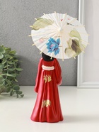 Фигура полистоун «Девочка в кимоно с зонтиком», красный, 12×13.8×25 см - Фото 3