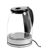 Чайник электрический Luazon LSK-1802, стекло, 1.8 л, 1500 Вт, подсветка, чёрно-стальной - фото 68179395