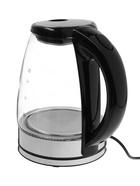 Чайник электрический Luazon LSK-1802, стекло, 1.8 л, 1500 Вт, подсветка, чёрно-стальной - фото 68179396
