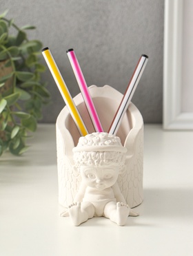 Карандашница сувенирная «Ангел» ,12×10 см, гипс