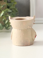 Карандашница сувенирная «Сова с лейкой», 8×8 см, гипс, слоновая кость - фото 68179430