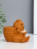 Подставка для мелочей «Медведь с корзинкой», 9×10×8 см, гипс, коричневый 10970192