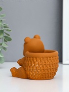 Подставка для мелочей «Медведь с корзинкой», 9×10×8 см, гипс, коричневый 10970192