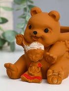 Подставка для мелочей «Медведь с корзинкой», 9×10×8 см, гипс, коричневый 10970192