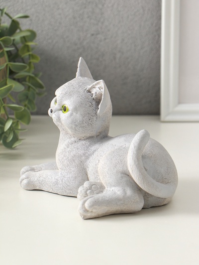 Фигурка «Кошка лежит», 13×17×12 см, гипс, серый