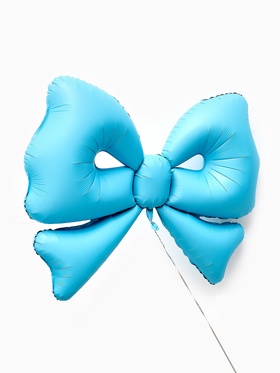 Воздушный шар фольгированный 50" «Бант», голубой, матовый
