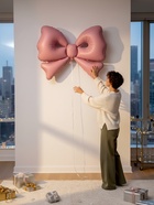 Воздушный шар фольгированный 50" «Бант», розовый, матовый - фото 68179531