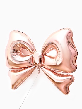 Воздушный шар фольгированный 50" «Бант», розовое - золото