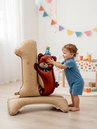 Воздушный шар фольгированный 32" «Цифра 1 с мишкой», под воздух, бежевый - фото 120956179