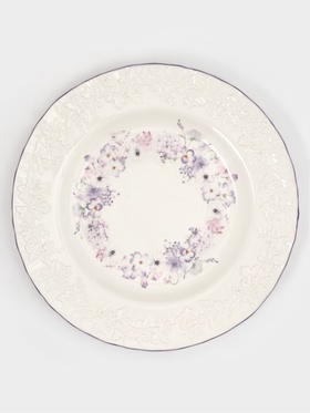 Тарелка Purple gardens, d=26 см, фарфор, белая