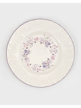 Тарелка Purple gardens, d=20 см, фарфор, белая