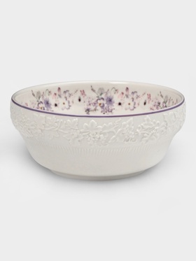 Салатник Purple gardens, 15×7 см, 700 мл, фарфор, белый
