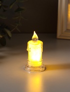 Светодиодная свеча LED - ночник RISALUX «С подтёками», 3?LR41, прозрачный, 3.5?3.5?7.2 см (комплект 4 шт) - фото 68179587