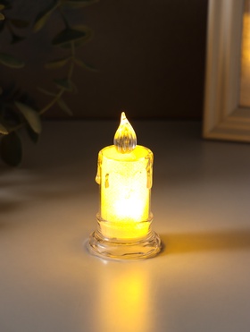 Светодиодная свеча LED - ночник RISALUX «С подтёками», 3?LR41, прозрачный, 3.5?3.5?7.2 см (комплект 4 шт)