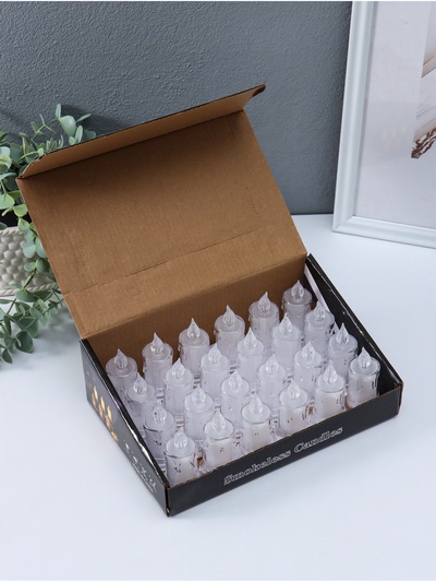 Светодиодная свеча LED - ночник RISALUX «С подтёками», 3×LR41, прозрачный, 3.5×3.5×7.2 см