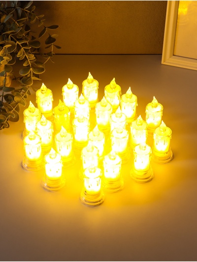Светодиодная свеча LED - ночник RISALUX «С подтёками», 3×LR41, прозрачный, 3.5×3.5×7.2 см