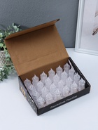 Светодиодная свеча LED - ночник RISALUX «С подтёками», 3?LR41, прозрачный, 3.5?3.5?7.2 см (комплект 4 шт) - фото 68179593