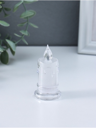 Светодиодная свеча LED - ночник RISALUX «С подтёками», 3×LR41, прозрачный, 3.5×3.5×7.2 см