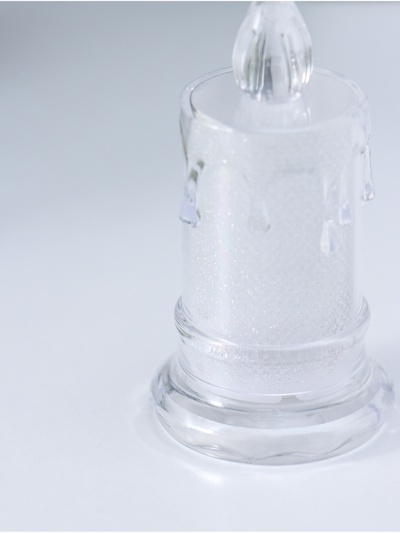 Светодиодная свеча LED - ночник RISALUX «С подтёками», 3×LR41, прозрачный, 3.5×3.5×7.2 см
