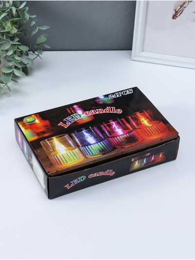 Светодиодная свеча LED - ночник RISALUX «Полосы», 3×LR1130, прозрачный, перламутр, 3.7×3.7×4.5 см