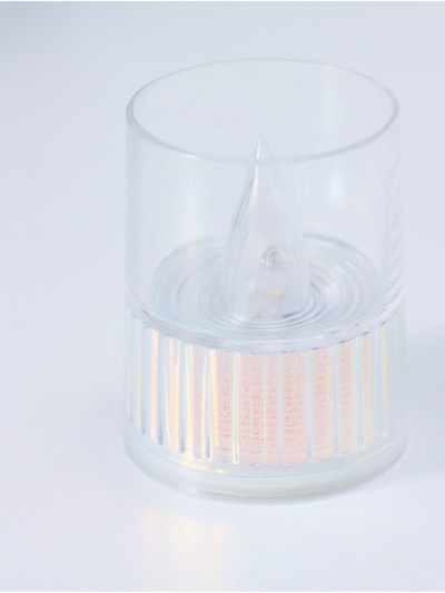 Светодиодная свеча LED - ночник RISALUX «Полосы», 3×LR1130, прозрачный, перламутр, 3.7×3.7×4.5 см